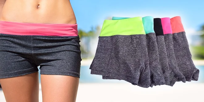 Elastické melírované fitness kraťasy