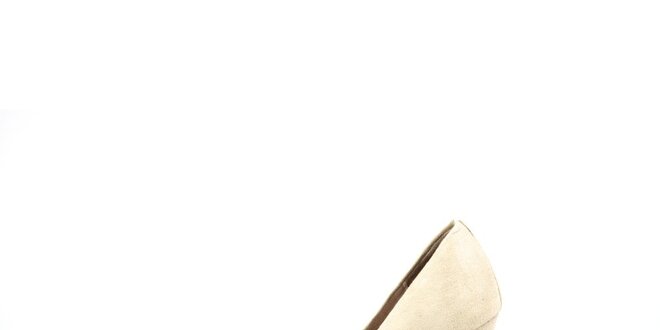 Dámske pieskovo béžové semišové lodičky La Strada