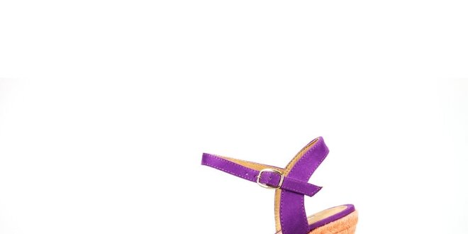 Dámske fialovo-oranžové sandálky La Strada s jutou