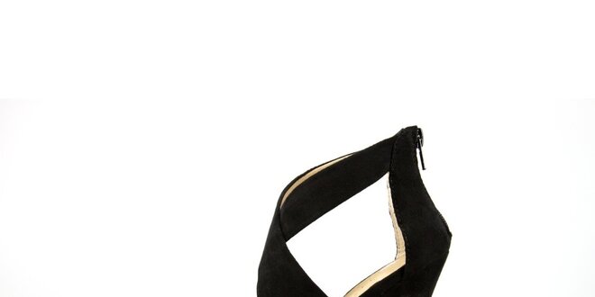 Dámske čierne sandálky La Strada na vysokom ihlovom podpätku