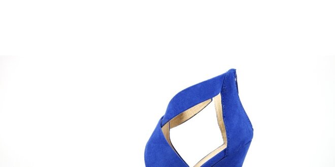 Dámske žiarivo modré sandálky La Strada na vysokom ihlovom podpätku