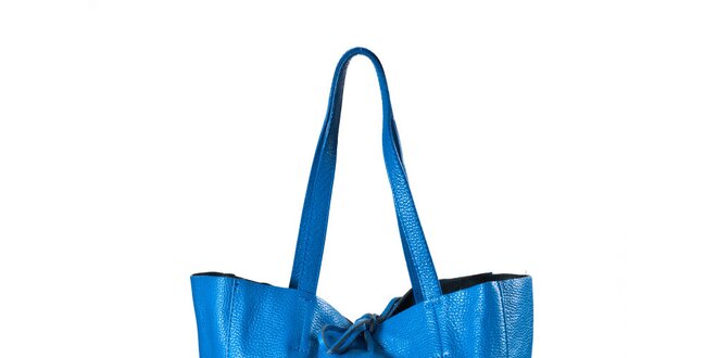 Dámska akvamarínovo modrá kožená kabelka Luisa Vannini