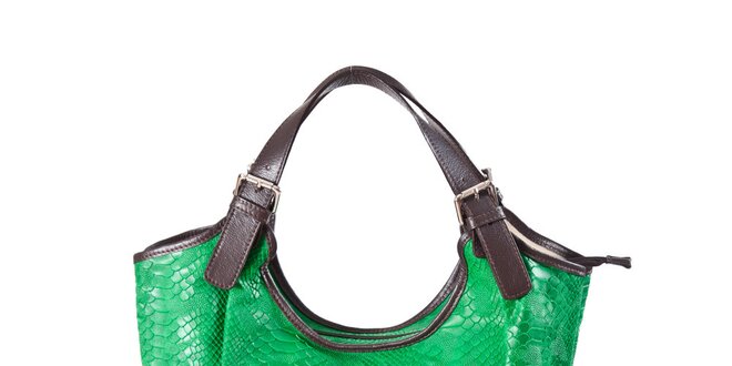 Dámska zelená kabelka s hadím vzorom Luisa Vannini