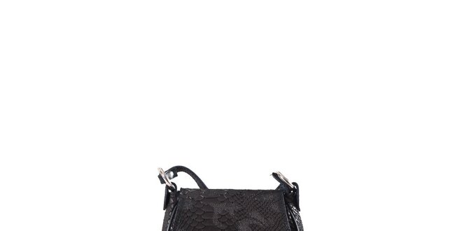 Dámska čierna mini kabelka s hadím vzorom Luisa Vannini