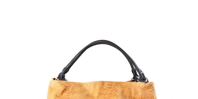 Dámska ťavia kožená kabelka s hadím vzorom Luisa Vannini