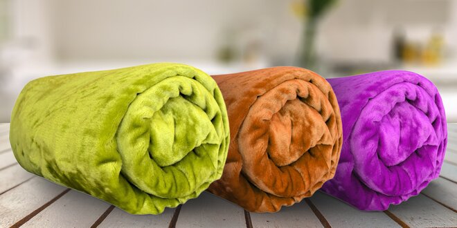 Farebné deky z mikroflanelu