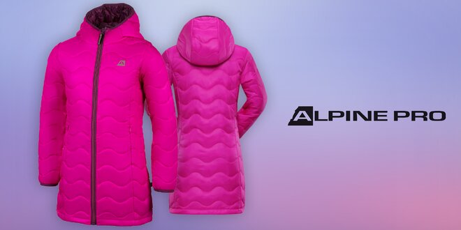 Zateplený dievčenský kabát z vodeodoľného materiálu z Alpine Pro