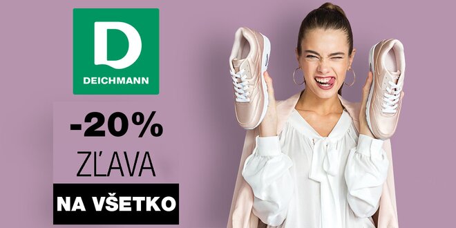 Doplňte si skrinku na topánky: 20 % zľava na všetko z on-line obchodu Deichmann