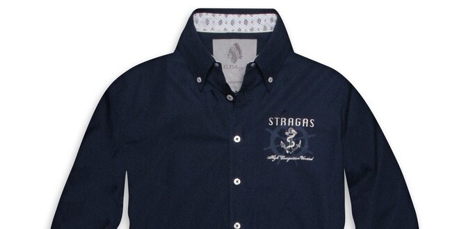 Pánska tmavo modrá námornícka košeľa Paul Stragas