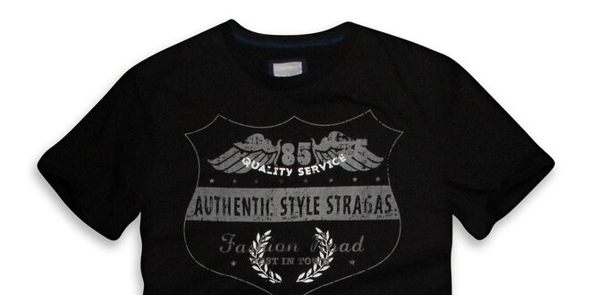 Pánske čierne motorkárske tričko Paul Stragas