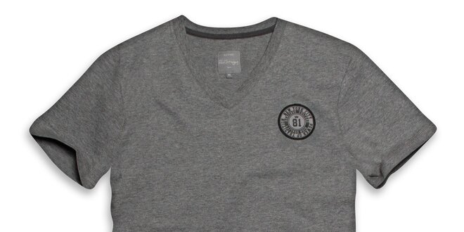 Pánske tmavo šedé tričko s gulatým logom Paul Stragas