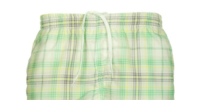 Pánske zeleno-krémové kockované šortky Sam 73