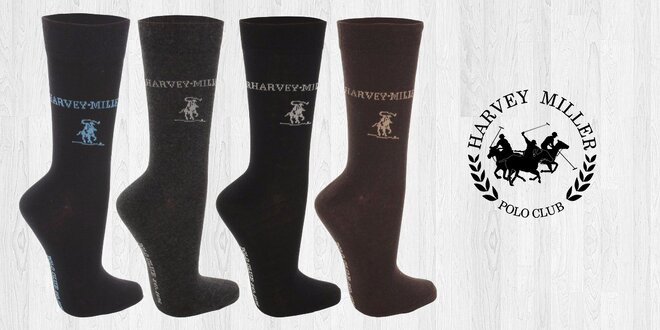 Elegantné ponožky pre pánov značky Harvey Miller Polo Club