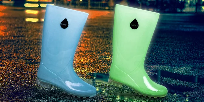 Najlepšie kamarátky do dažďa: svietiace gumáky Rainy