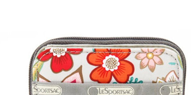 Dámska krémová peňaženka s tropickými kvetmi LeSportsac