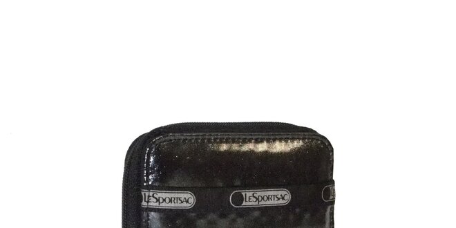 Dámska lakovaná čierna peňaženka LeSportsac s trblietkami