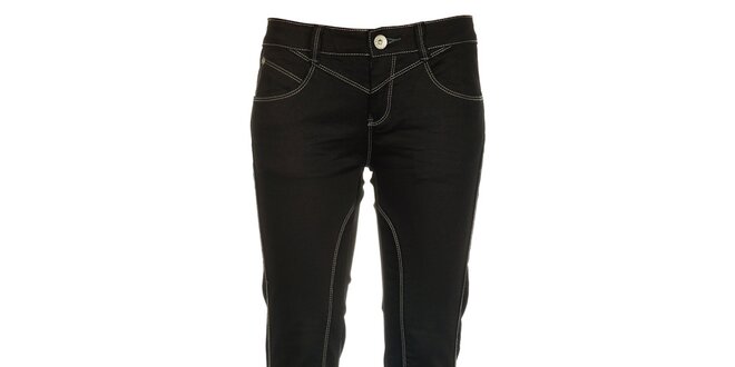 Dámske úzke čierne džínsy s presívaním Exe