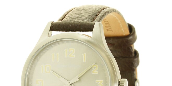 Pánske analogové hodinky s koženým remienkom Marc O´Polo