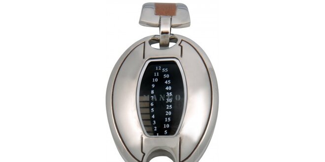Dámske digitálne hodinky Mango s čiernym ciferníkom a strieborným oceľovým remienkom