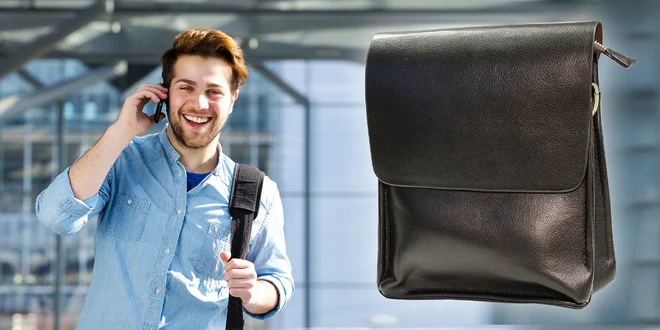 Štýlová pánska kožená crossbody taška