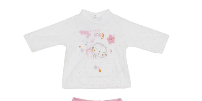 Detský ružovo-biely set nohavíc a trička Yatsi