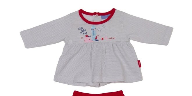Detský červeno-šedý set nohavíc a trička Yatsi