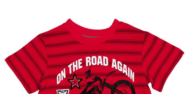 Chlapčenské červené tričko s motorkou Yatsi