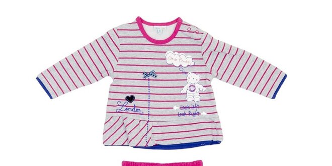 Detský ružovo-šedý set nohavíc a trička Yatsi