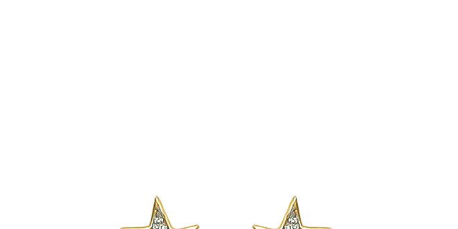Dámske zlaté náušnice v tvare hviezd La Mimossa so zirkónmi