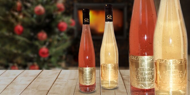 Vianočné Gold Cuvee Label – biele víno s 23 karátmi