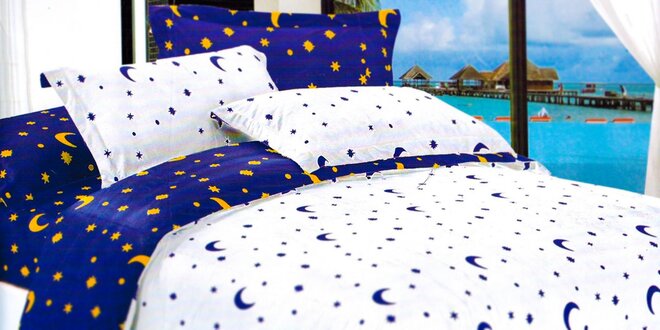 7-dielna súprava posteľných obliečok s hviezdičkami