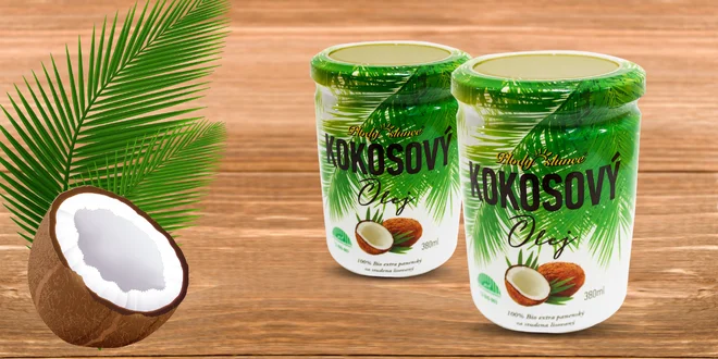 380 ml 100 % bio extra panenský za studena lisovaný kokosový olej