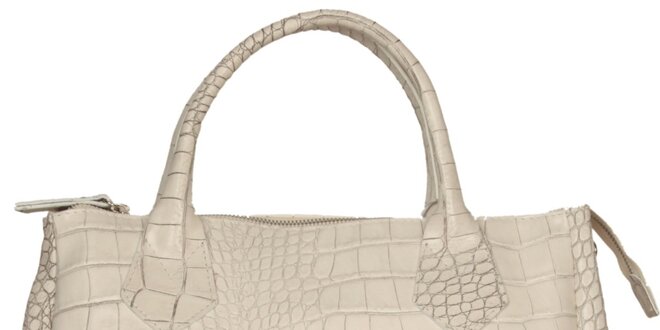 Dámska biela kabelka Made in Italia s hadím vzorom