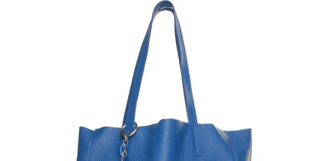 Dámska žiarivo modrá kabelka Made in Italia s príveskom