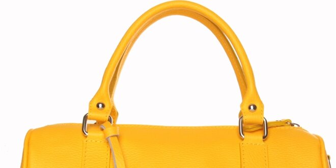 Dámska žltá kabelka Made in Italia s príveskom