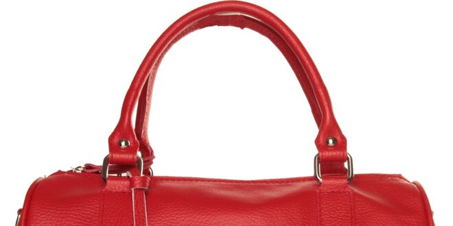 Dámska červená kabelka Made in Italia s príveskom