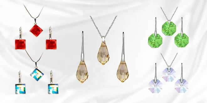 Šachovnicový set šperkov Swarovski a ďalšie krásne šperky Swarovski