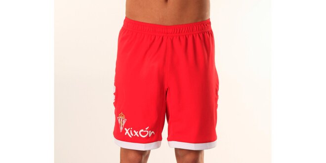 Pánske červené krátke nohavice s bielymi lemami Kappa