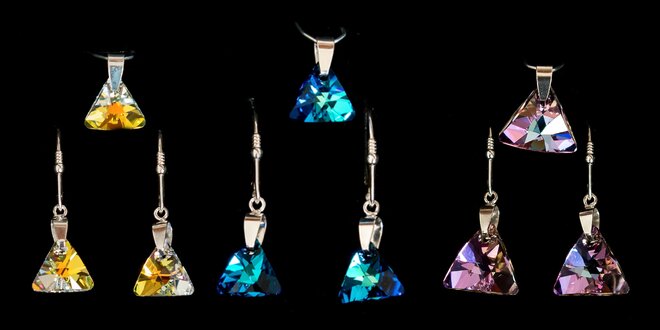 Strieborná súprava Embellished Crystals from Swarovski