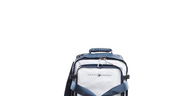 Velká modro-biela cestovná taška a batoh v jednom Tommy Hilfiger