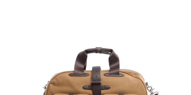 Béžovo-hnedá taška s koženými detailami Tommy Hilfiger