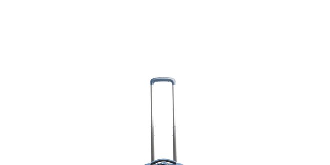 Modrý látkový cestovný kufor na kolieskach Tommy Hilfiger