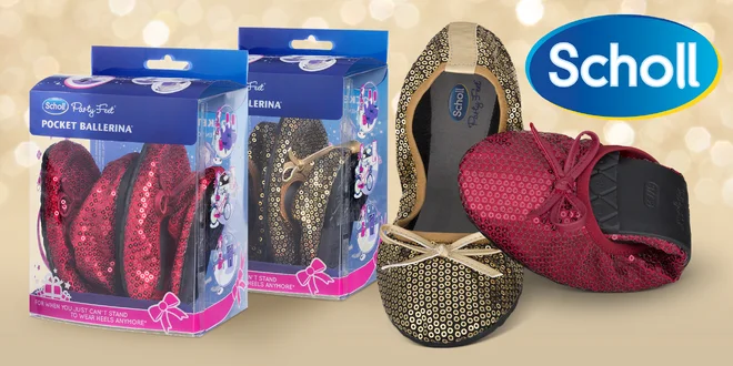 Vždy pripravené: skladacie balerínky Scholl Sequins vrátane tašky