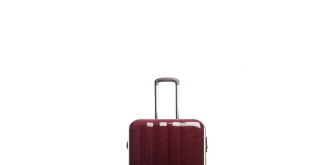Lesklý červený cestovný kufor na kolieskach Tommy Hilfiger