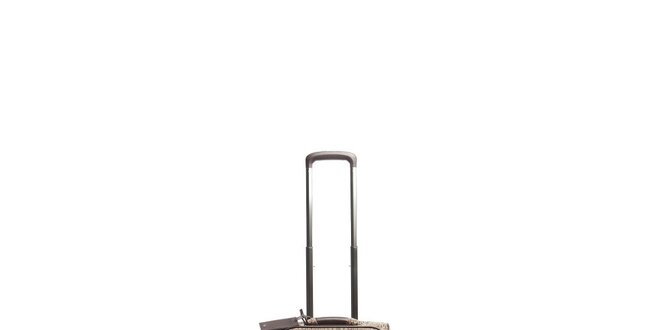Monogramový béžovo-hnedý cestovný kufor na kolieskach Tommy Hilfiger