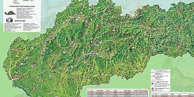 Nádherná ručne maľovaná mapa Slovensko - malebná krajina a mapa vášho mesta