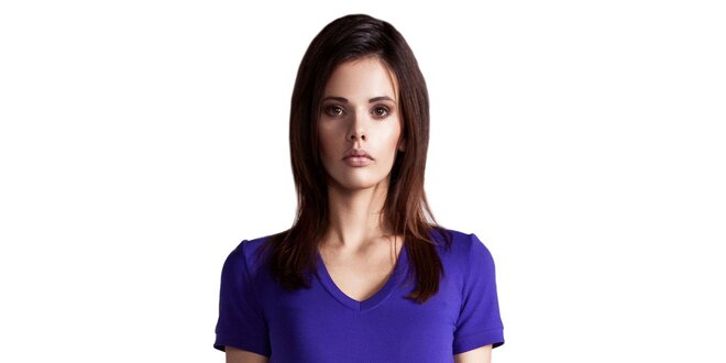 Dámske purpurové tričko Yuliya Babich s krátkym rukávom