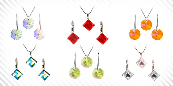 Šachovnicový set šperkov Swarovski