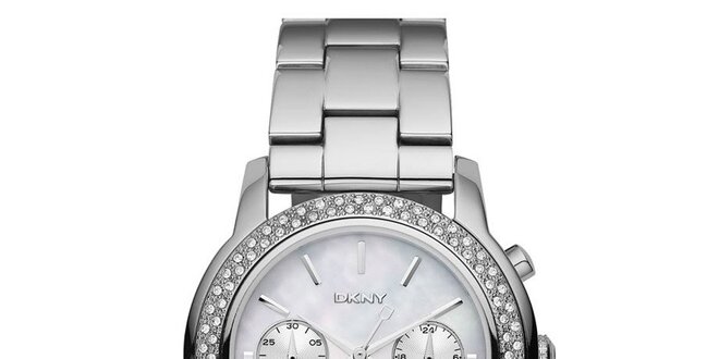 Dámske oceľové hodinky DKNY s kamienkami