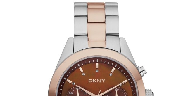 Dámske zlato-strieborné náramkové hodinky DKNY